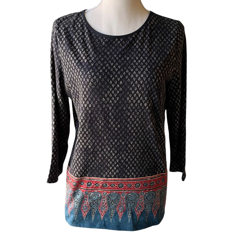 Lauren Ralph Lauren 3/4 Sleeve Multicolor Top sz L